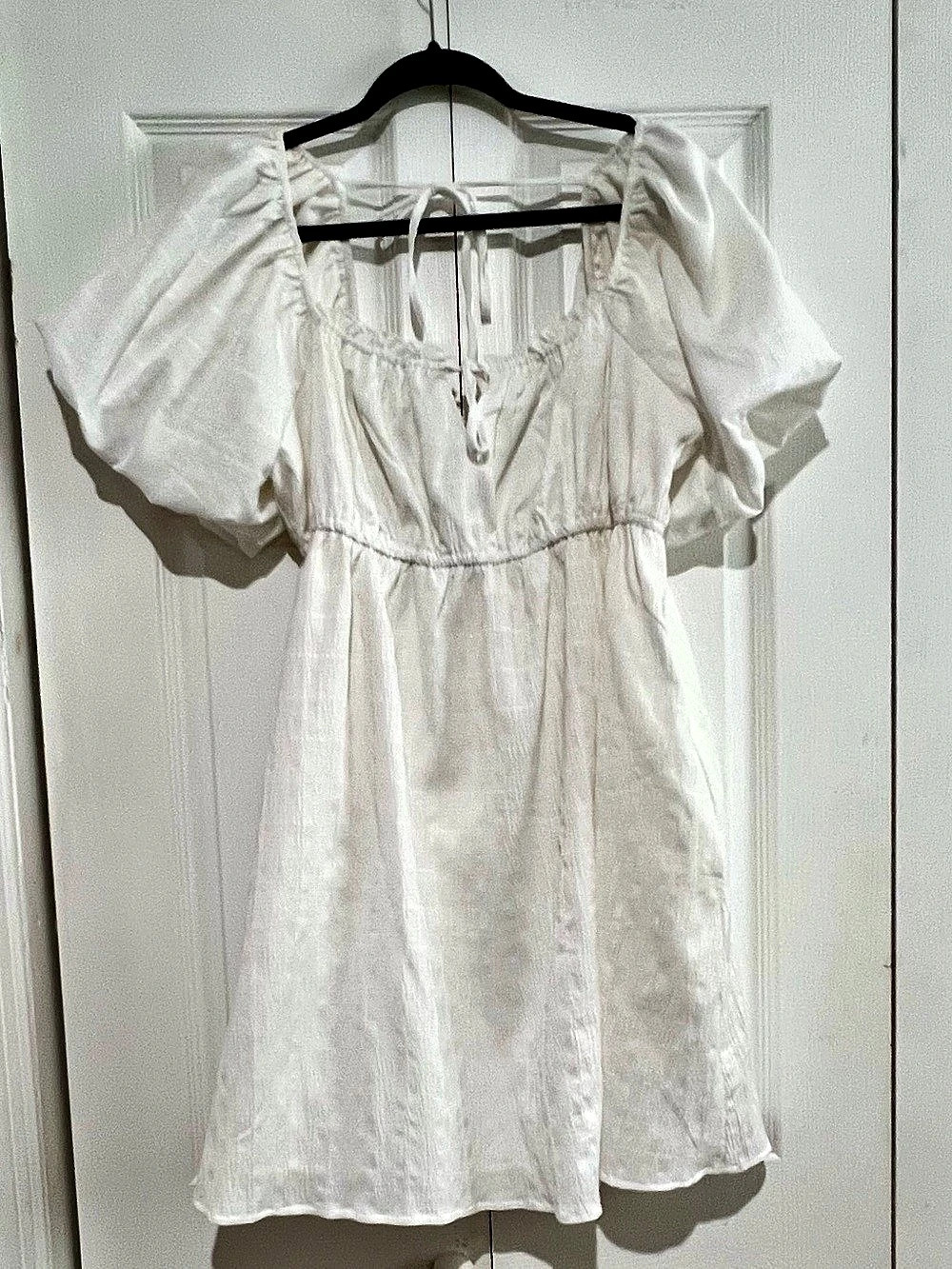 Baltic Born Puff Sleeve Mini Dress White Large